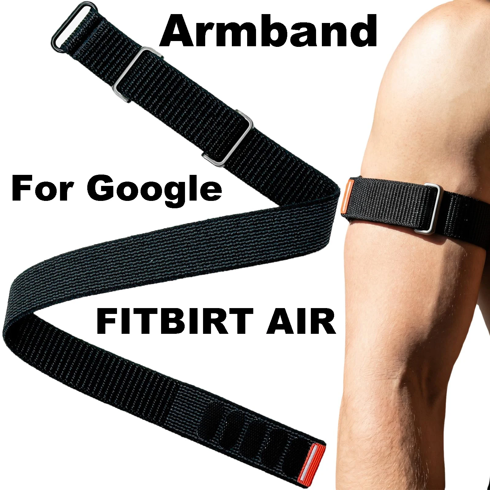 Nylon Armband For Google Fitbit Air Active Strap Soft Breathable Adjustable Bicep Band With Metal Case For Google Fitbit Air
