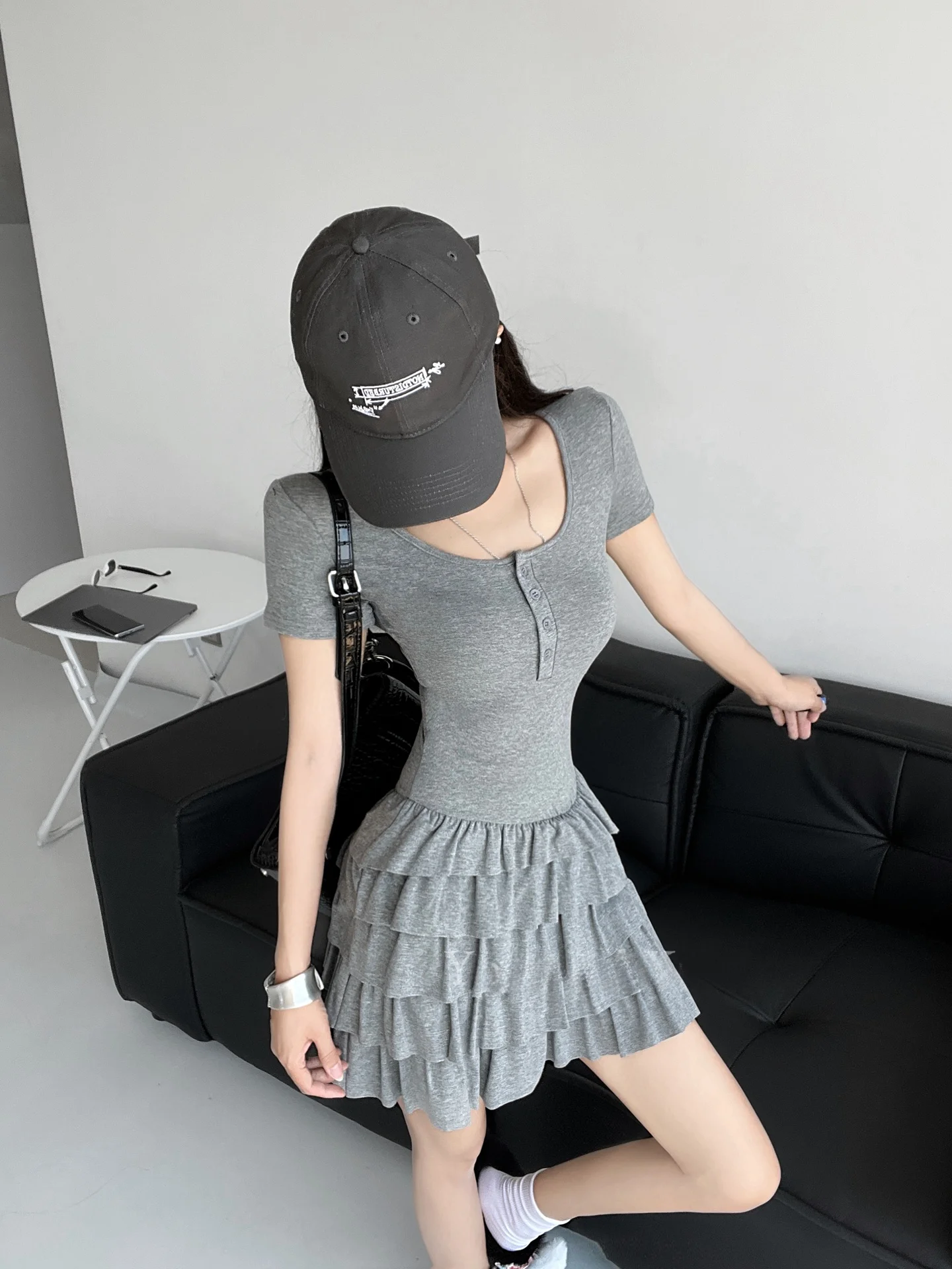 Ele ort Sve Square Ne Dr Gonna torta snellente a vita alta Sle Summer Commute Faion per giovani donne