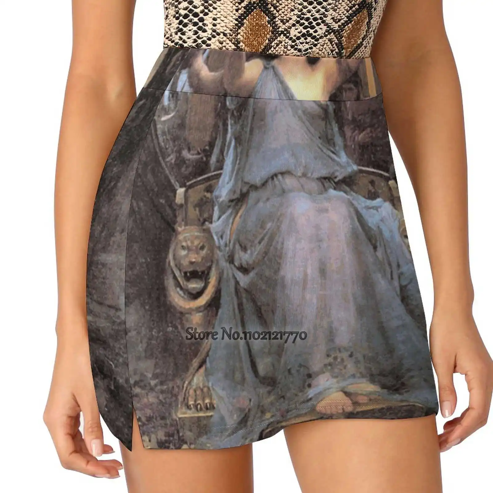 John William Waterhouse Circe Offering The Cup To Ulysses Women Sports Lining Skirt Tennis Dance Fitness Short Printed Skirts