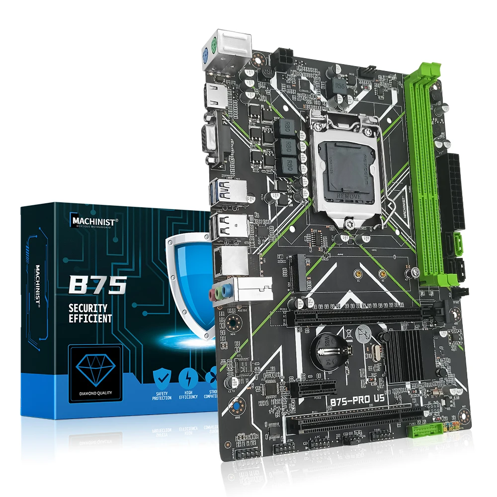 

MACHINIST B75 PRO Motherboard LGA 1155 Supports Intel CPU I3/i5/i7 CPU Processor DDR3 RAM Desktop Memory M-ATX SATA M.2 with HDM