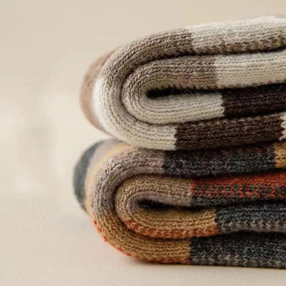 

Fashion Thickened Warm Winter Socks Colorblock Comfortable Floor Socks Soft Home Socks Unisex