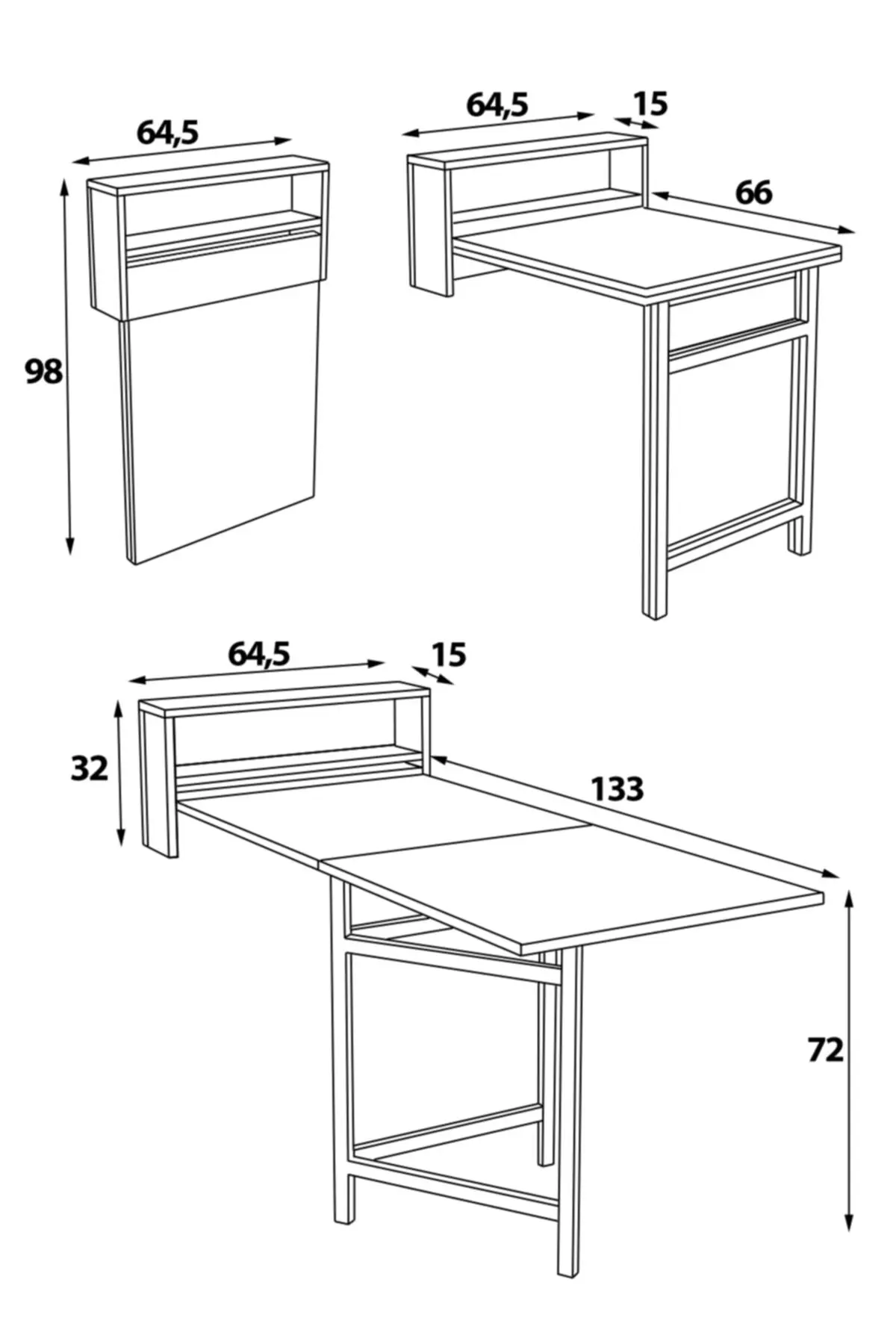 Petunia Practical Foldable table Smart Kitchen Desk üç color option