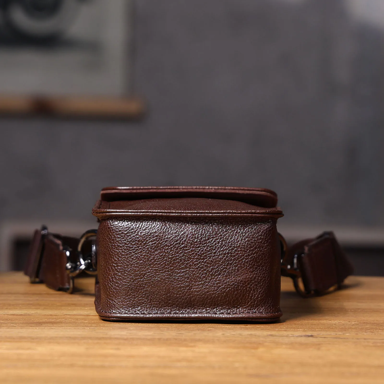 Echte Leder-Umhängetasche für Herren, Crossbody-Taschen, einfache Rindsleder-Gürteltasche, hochwertiges, pflanzlich gegerbtes Leder, modisch und lässig – Detail 19