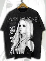 Avril Lavigne Graphic T Shirt Vintage Rock Style Let Me Go Never Growing Up Print Oversized Unisex Fashion Tee Punk Pop Star.
