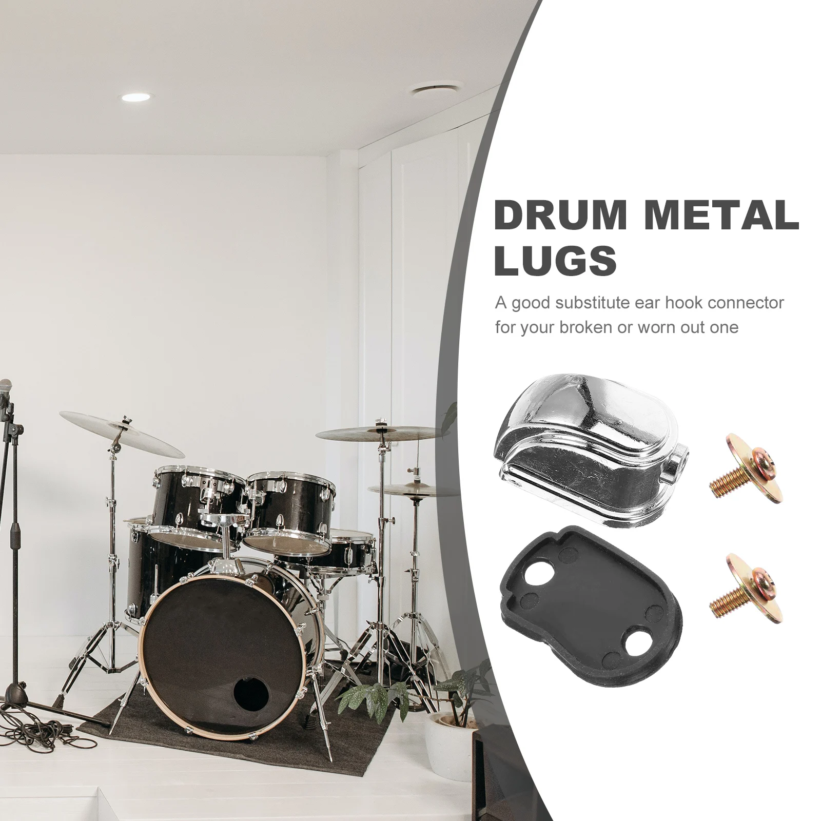 

5pcs Metal Accessories Lug For Ear Hooks Connector Hook Connector For Drum Set Ear Hook Durable Lug Drum Parts
