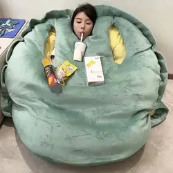 Turtle Shell Plush Sofa Bed Puff Giant Pouf With Filling Toy Sleep Lazy Bean Bag StuffedTortoise Pillow Cushion Creative Gift