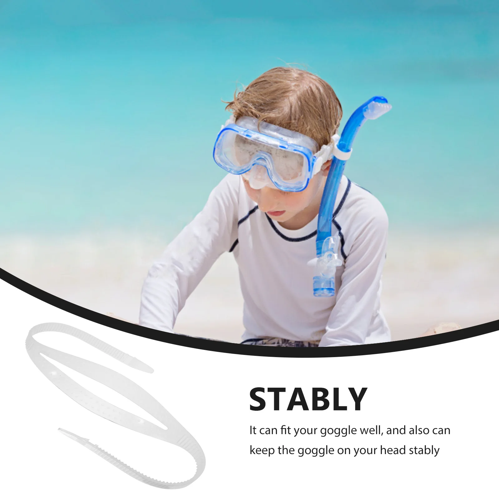 

Goggle Strap 1 Pc Elastic Silicone Sports Diving Mask Band Bungee Headband for Swimming Glasses Transparent S Size Lanyard