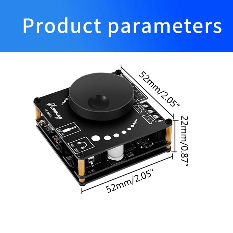 YS-AP50L Bluetooth-compatible 5.0 50W+50W Power Digital Amplifier Board Stereo 3.5MM AUX USB APP DC12V-24V