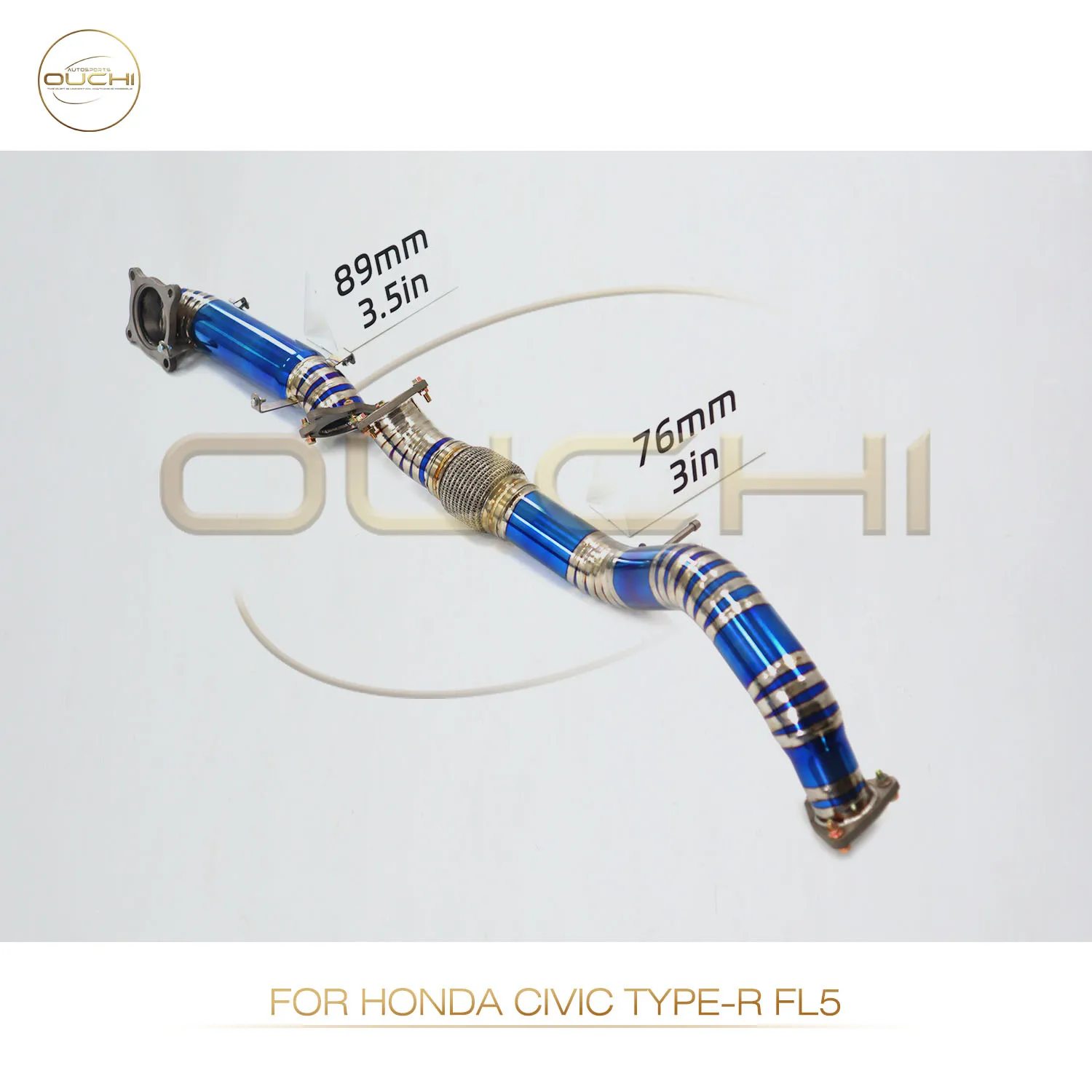 

OUCHI Factory Direct Sales Downpipe & Resonant Tube for Honda Civic Type-R FL5 TC4 Exhaust With Catalysis