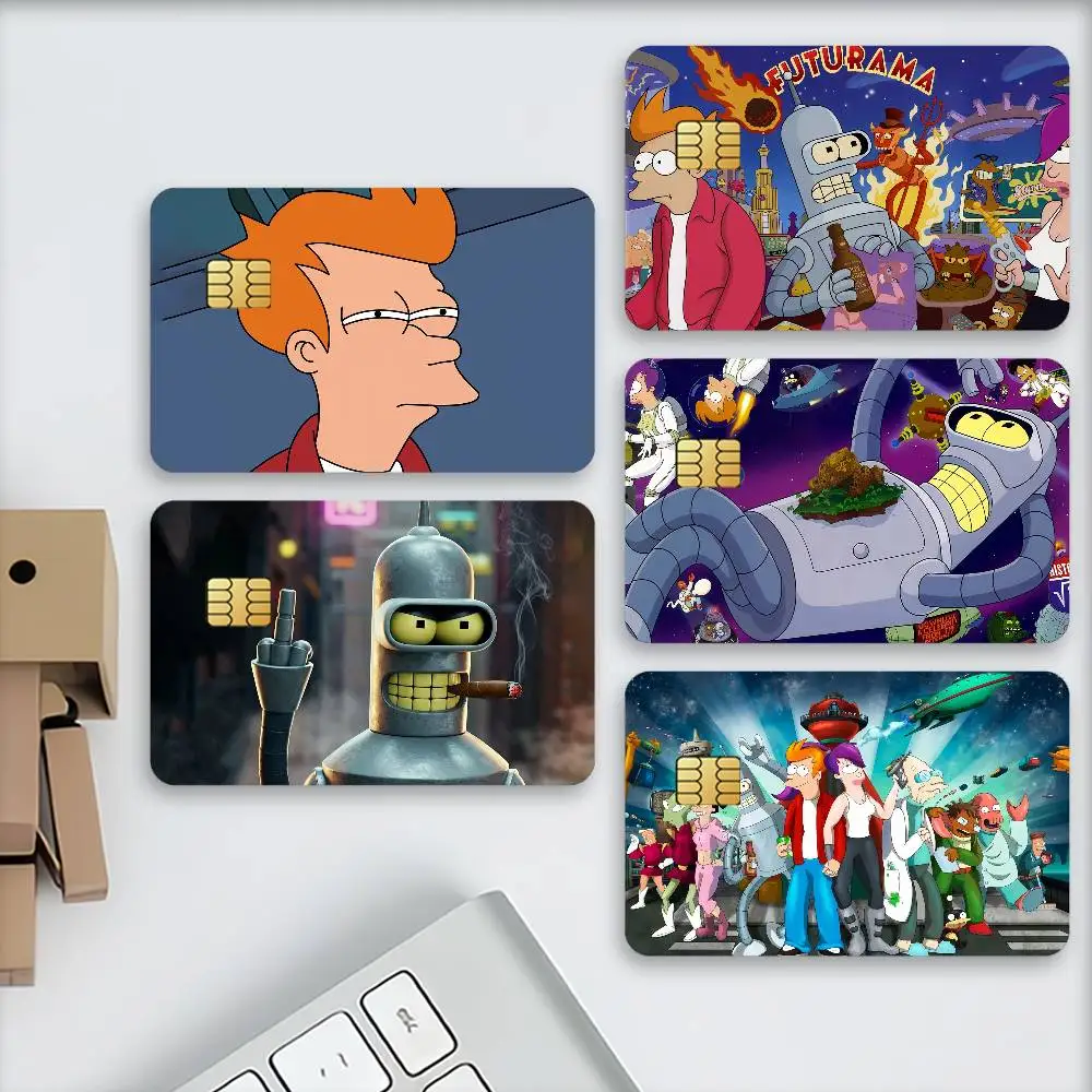 Cartoon F-Futurama-S Credit Card Stickers Skin For Bank Debit Decorative Protection Scratch-resistant Gift 4PCS