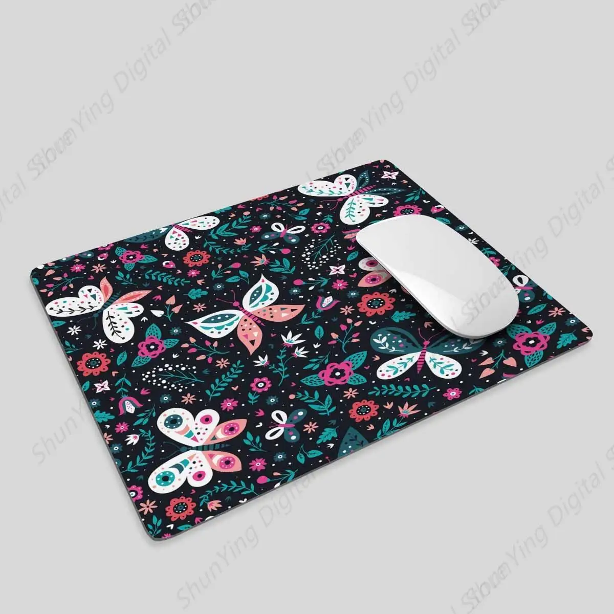 Mouse motif kupu-kupu warna-warni 25*30cm, alas Mouse komputer Laptop kantor dan rumah