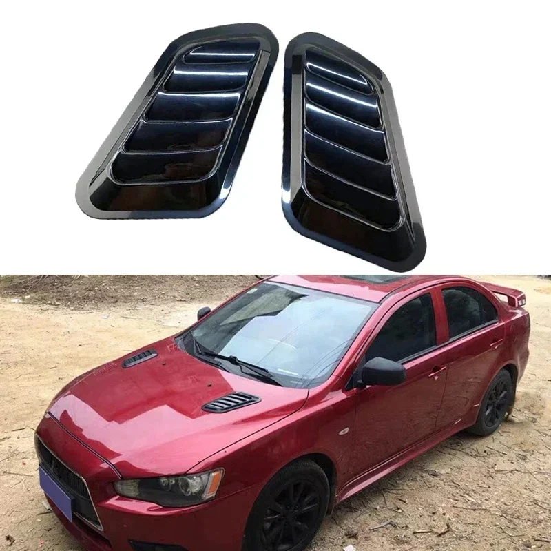 Universal Carbon Fiber Car Decorative Cell Air Flow Intake Hood Scoop Bonnet Vent Cover Stickers Decoration Styling
