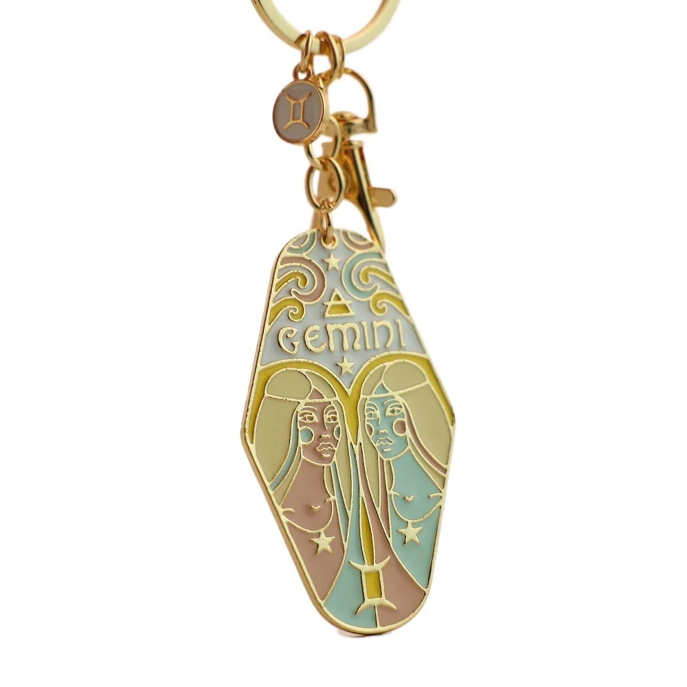 الجدي 12 كوكبة المفاتيح الأسد الثور كوكبة قلادة حديدية حقيبة معلقة سحر الحلي سيارة كيرينغ