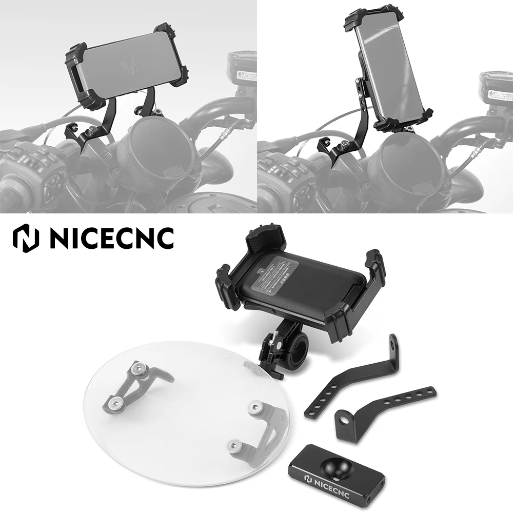 

NICECNC For Harley Sportster S RH1250S 2021-2024 2022 2023 Phone Mount Bracket With Number Plate For Harley Sportster RH 1250 S