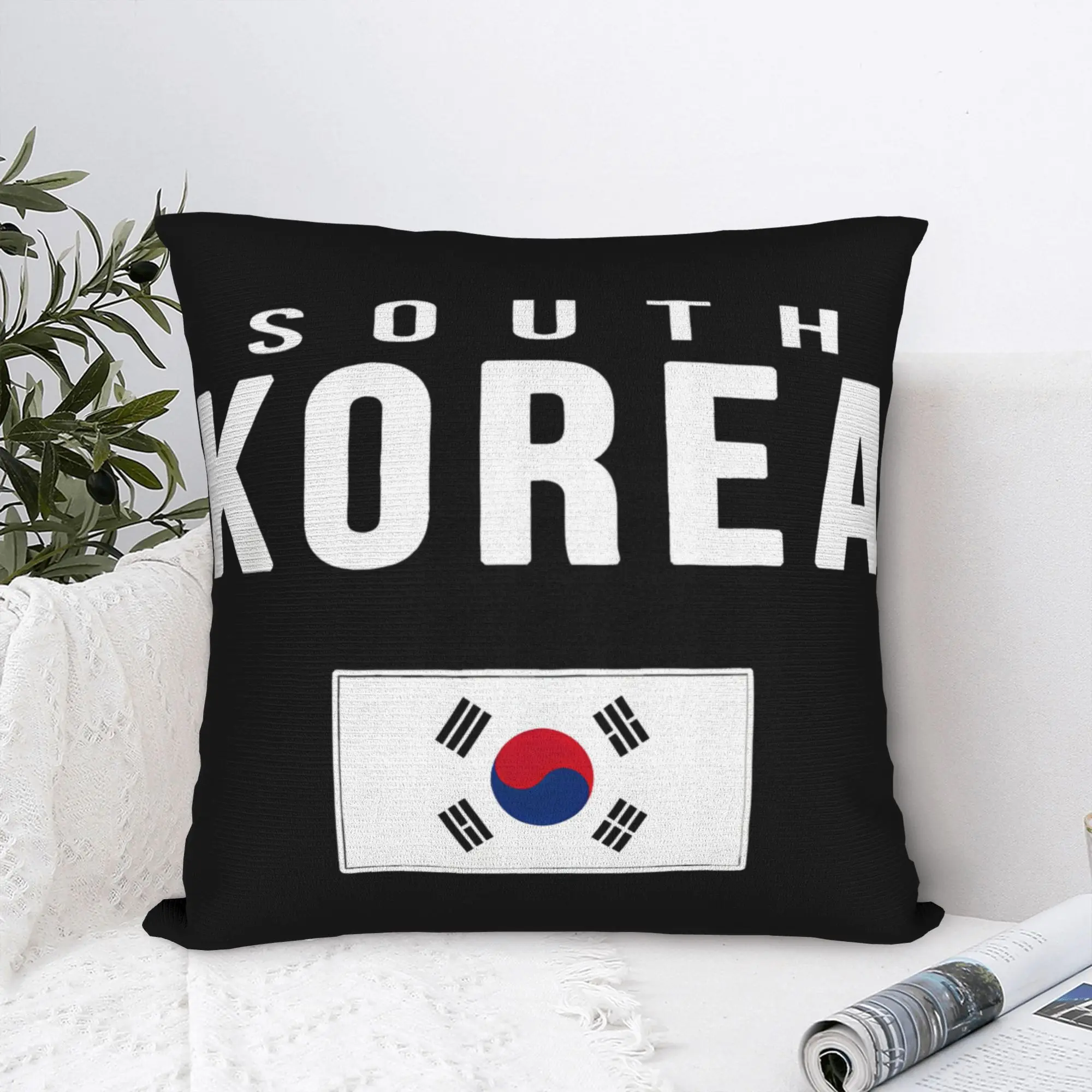 South Korea Korean Flag Pillow Case  Square Pillow Cover For Living Room Chair Vintage Pillowcases