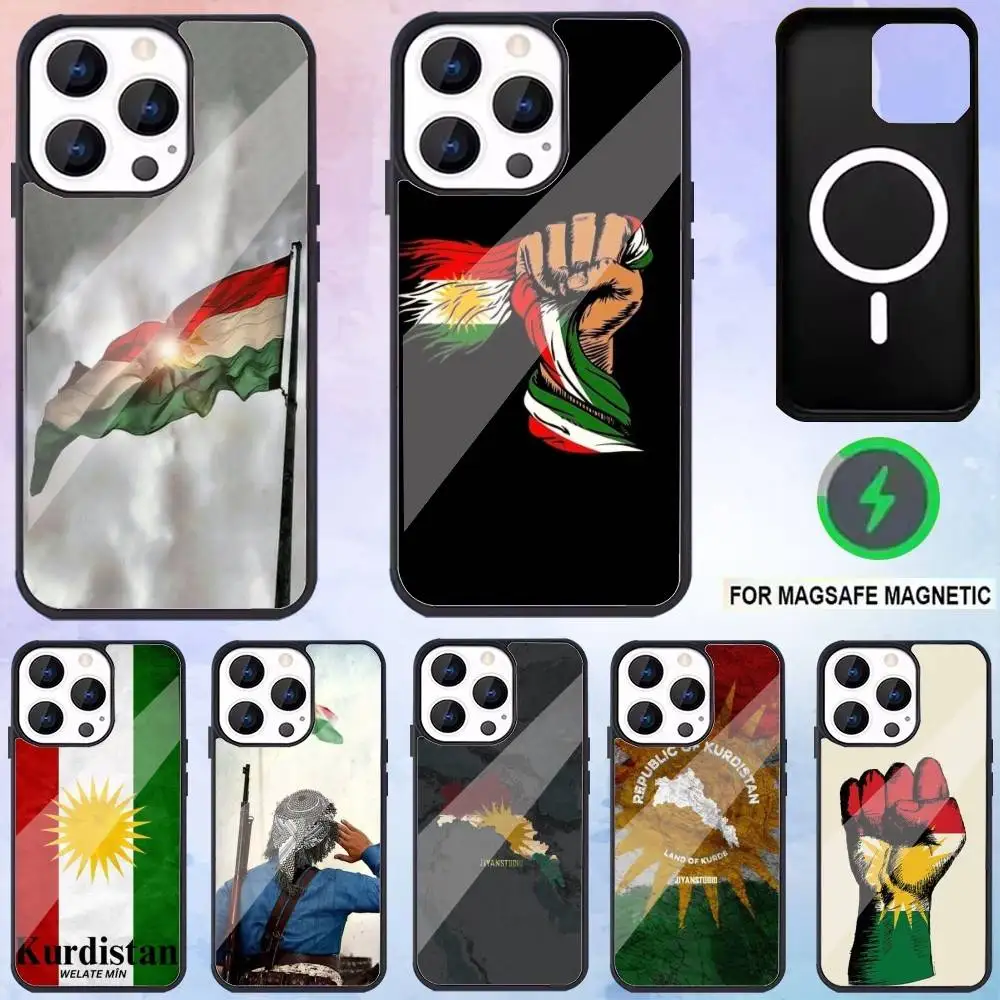 

Kurdistan Flag Phone Case For iPhone17,16,15,14,13,12,11 Plus,Pro Max Magnetic Magsafe Wireless Charging