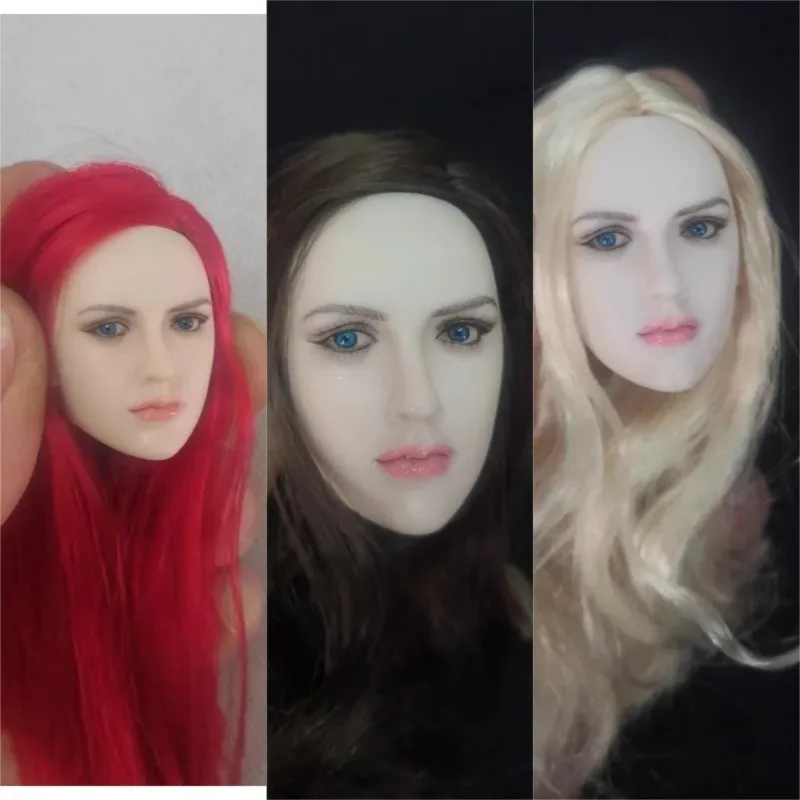 

1/6 Scale Female Head Sculpture Action Figure Europe America Beauty Head Carving Pale Skin Model Fit 12'' Toys Doll Body Gift