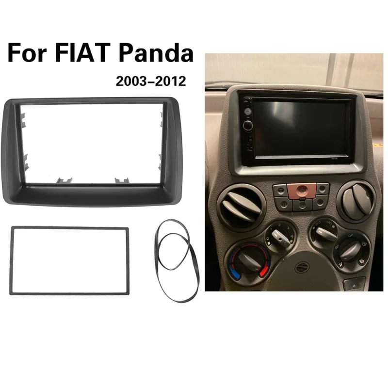 2 Din car Radio Fascia For FIAT Panda 2003- 2012 Car panel car audio Stereo Dash Mount Installation Trim Kit Frame Plate Bezel