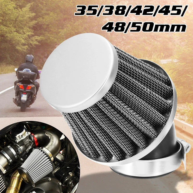 Motorcycle Air Filter 35mm 38mm 42mm 48mm 50mm Universal Fit For 50cc 110cc 125cc 140cc Motorcycle ATV Scooter Pit Dirt Bike