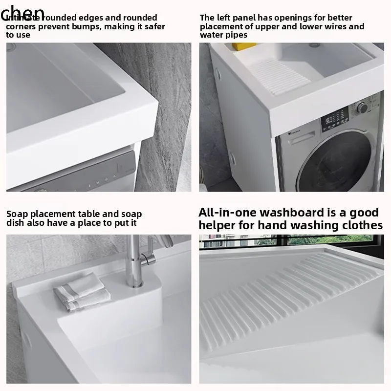 CZ  Balcony Laundry Cabinet Combination Integrated Cabinet Drum Washing Machine Companion Cabinet Bathroom