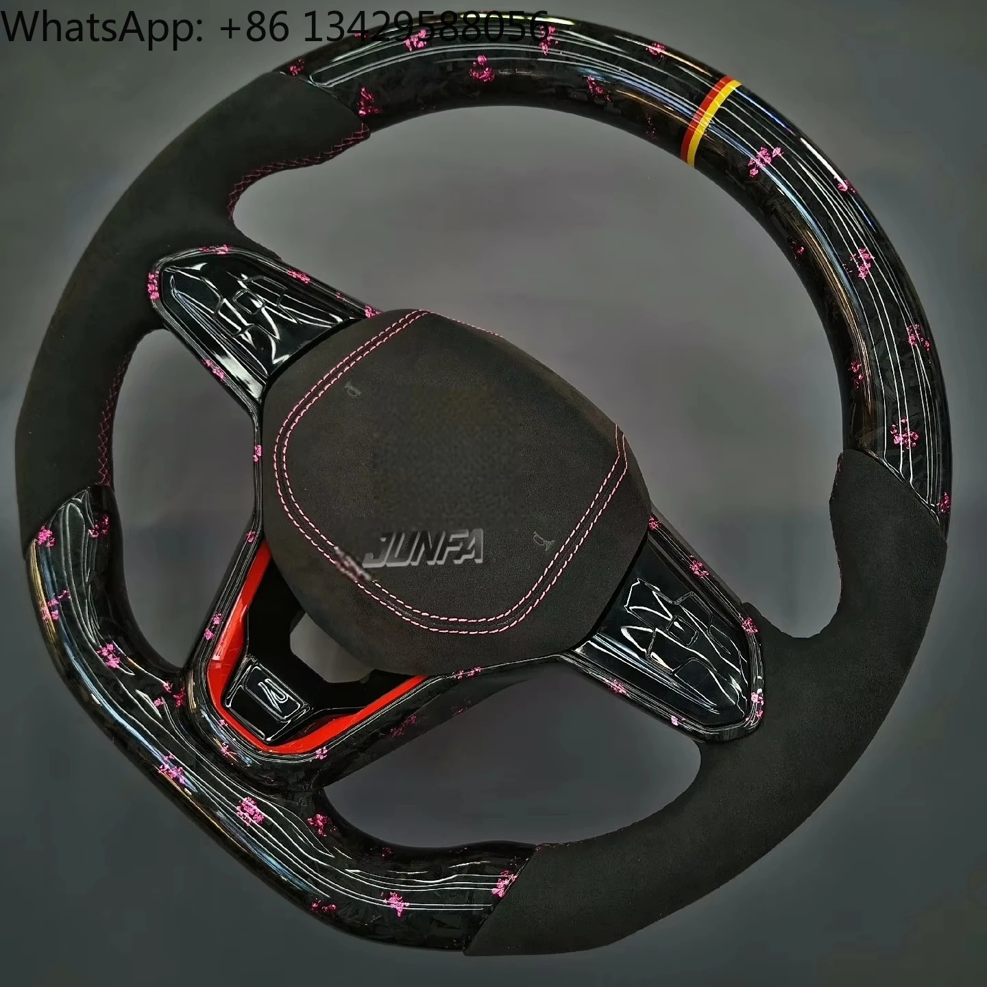 

Forged Carbon Fiber Sports Steering Wheel For Volkswagen Golf 7/8 Flat Bottom Red Stitch Carbon Fiber Modification