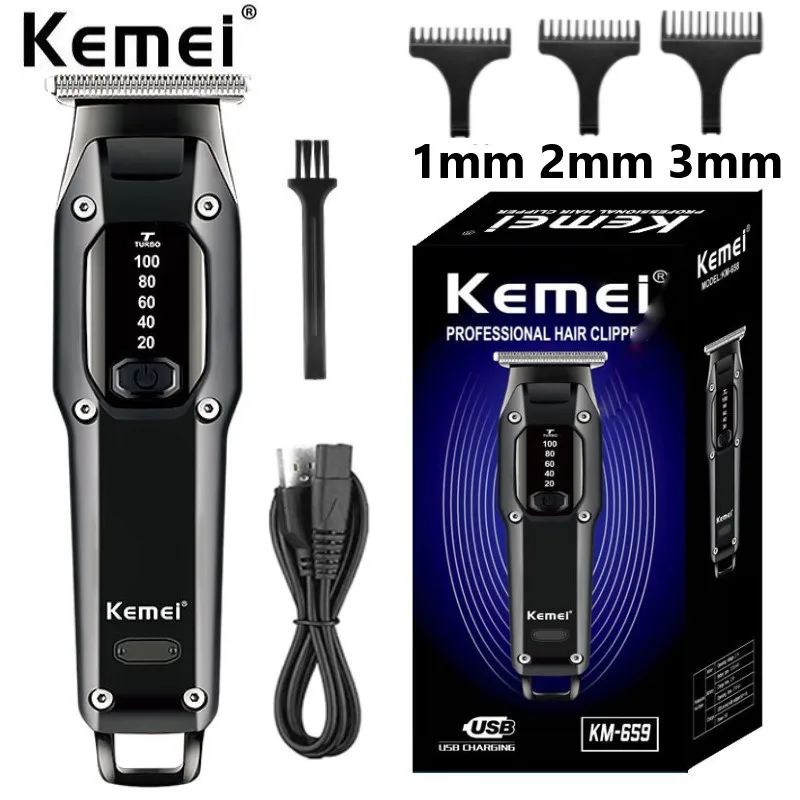 Kemei Electric Hair Clipper Hair Cutting maching Wireless Trimmer Men Professional clipper machine rechargeable hair cut barber