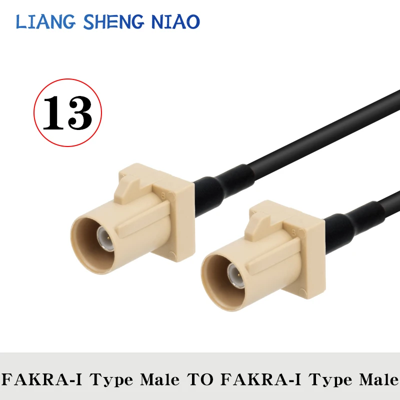 FAKRA I สาย RG174โคแอกเซียลสำหรับรถยนต์วิทยุดาวเทียม GSM 50Ohm โทรศัพท์มือถือสำหรับรถยนต์สายต่อ telematics