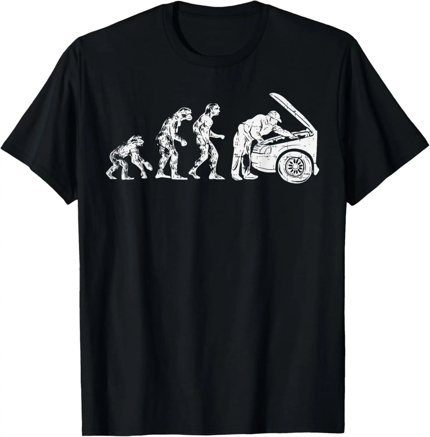 Human Evolution Car Mechanic Funny Automotive Dad Men Gift T-Shirt