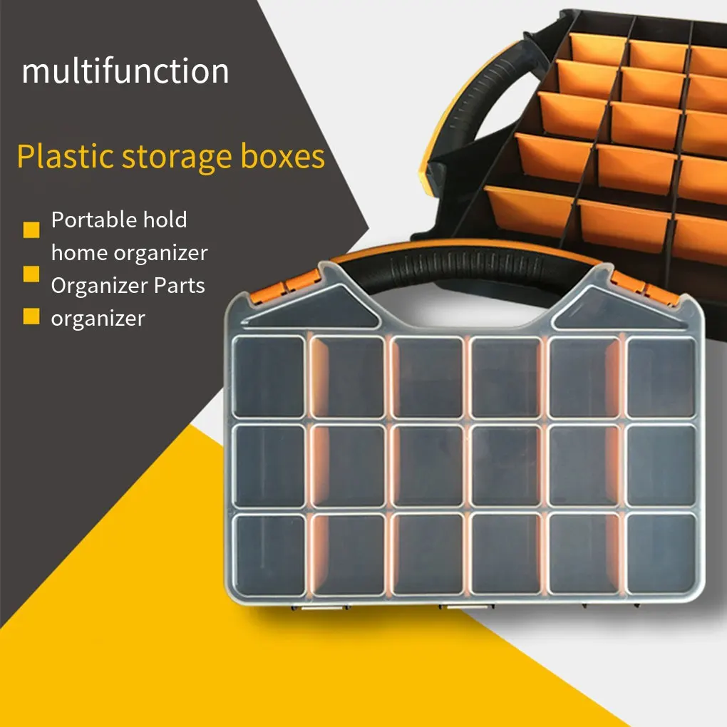 

Plastic Organizer Box For Tools Easy To Carry And Well Organized Detachable Partition Storage Box 26.7*34.2*6.2CM