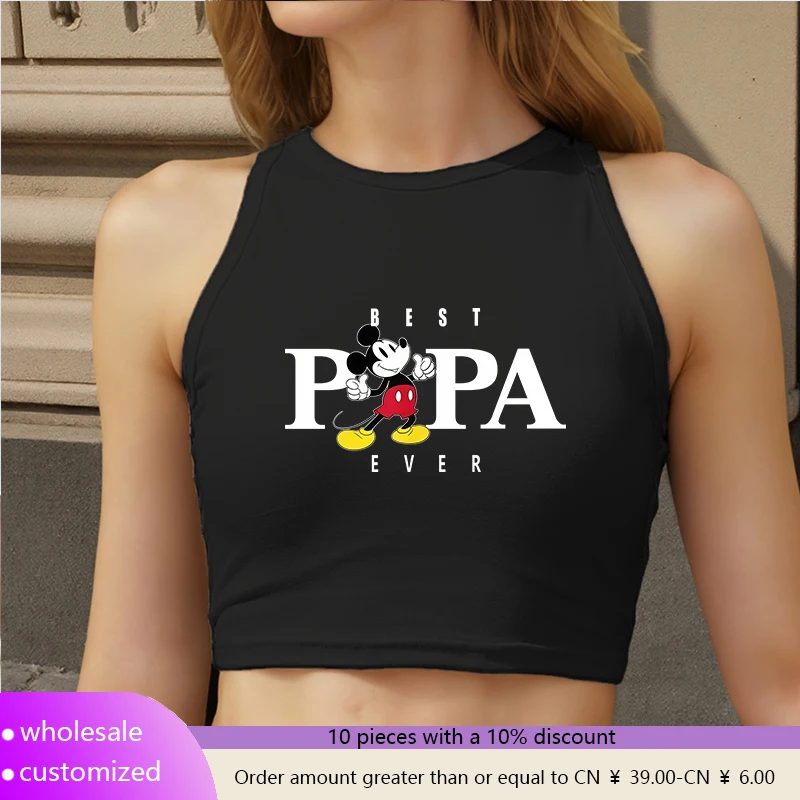 

Halloween Disney Female Fitted T-shirt Cropped New Trend Summer Kawayi Printed T-shirt Outdoor Trendy Gym Workout Sports Shirts
