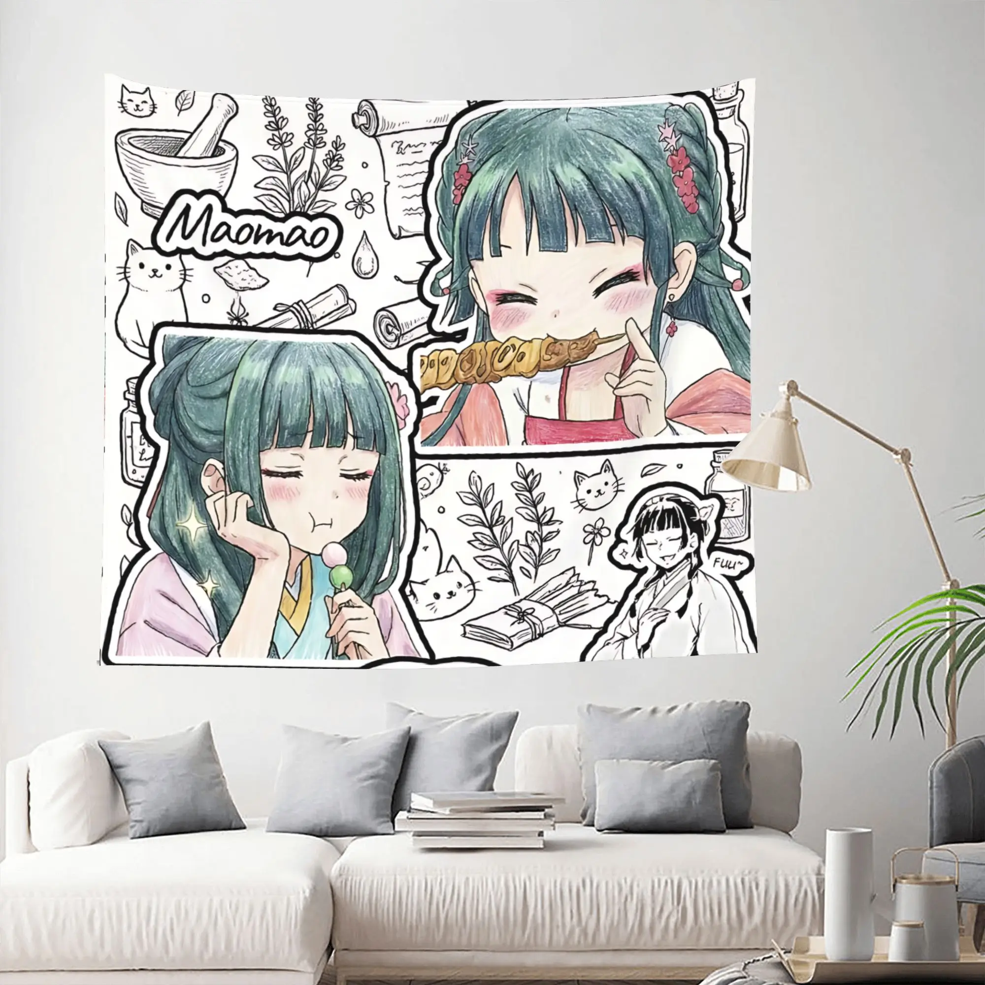 Customized The Apothecary MAOMAO cutecore Tapestry Bedroom Decoration  Wall Hanging Blanket Tapestry Cool Stuff For Room