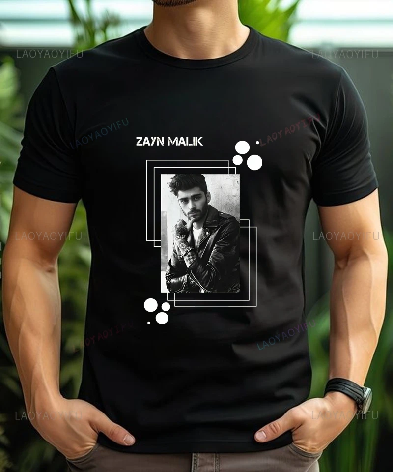 

Pop Star Zayn Malik's Classic Poster Print Unisex Stylish Shirt, Casual Everyday Wear,Spring/summer Short-sleeved Cotton T-shirt