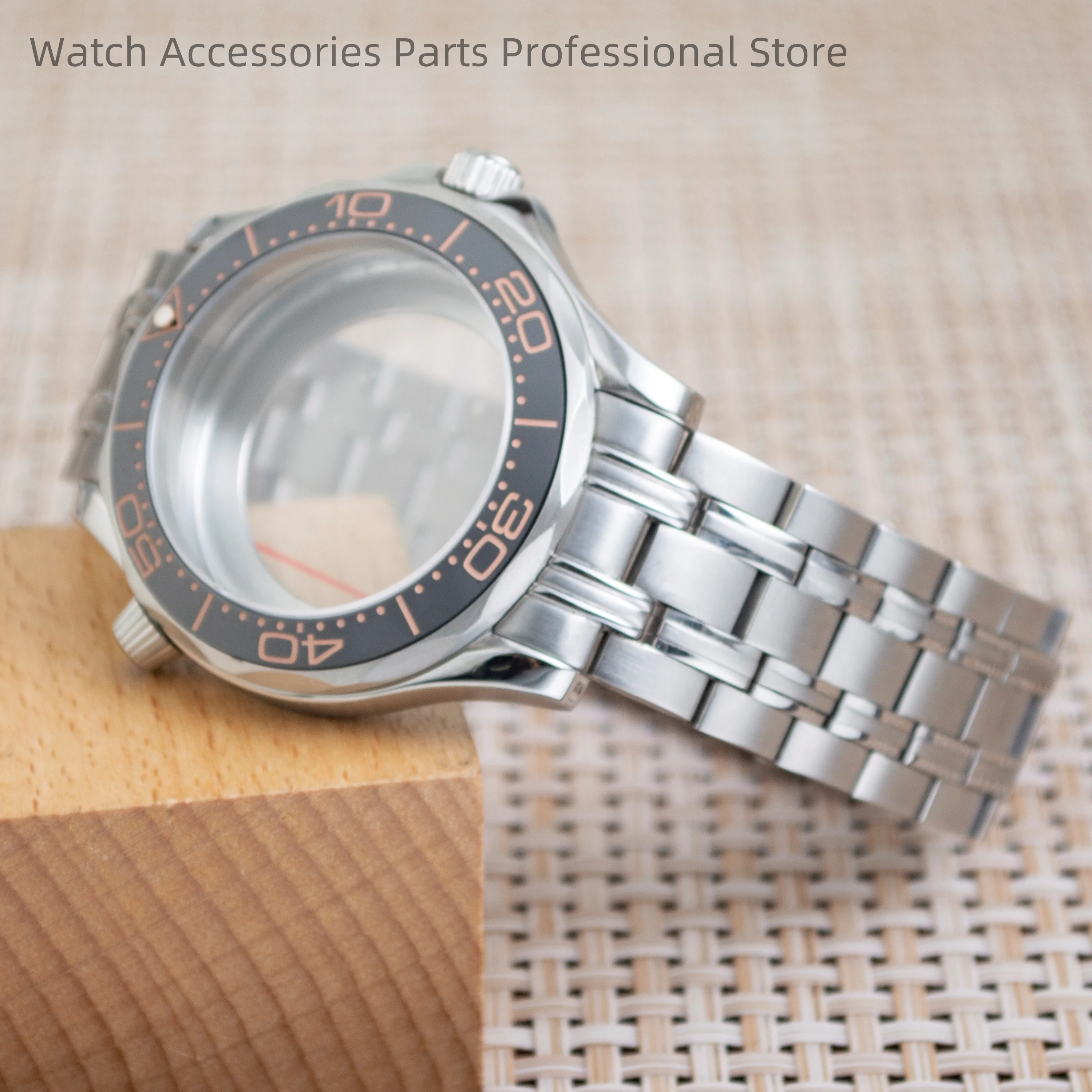 

Mod 41mm NH35 Case 20mm Strap Stainless Steel Watchcase 10ATM Waterproof for Seamaster 300 NH35 NH36 Mechanical Movement
