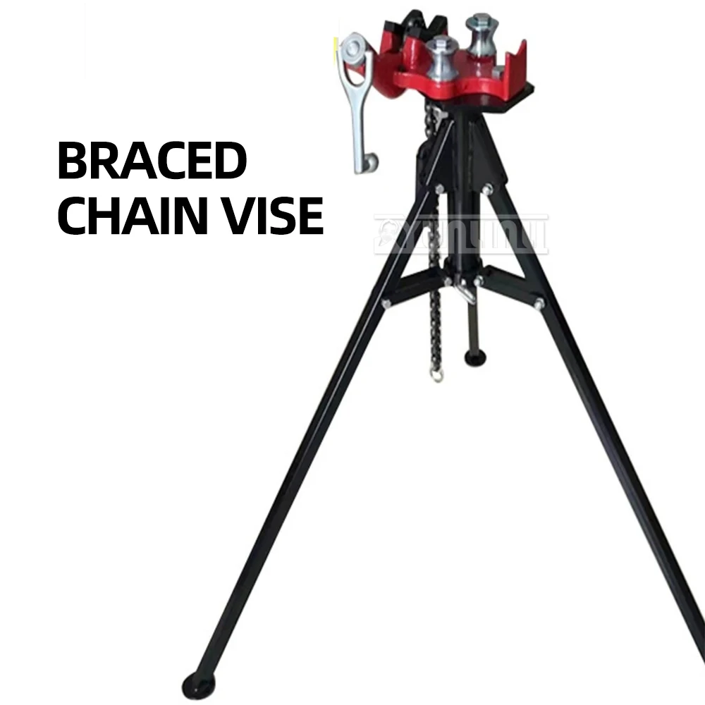 Bracket type chain vise pipe tripod support bench vise pipe bracket chain vise sleeve wire rolling groove cutting machine