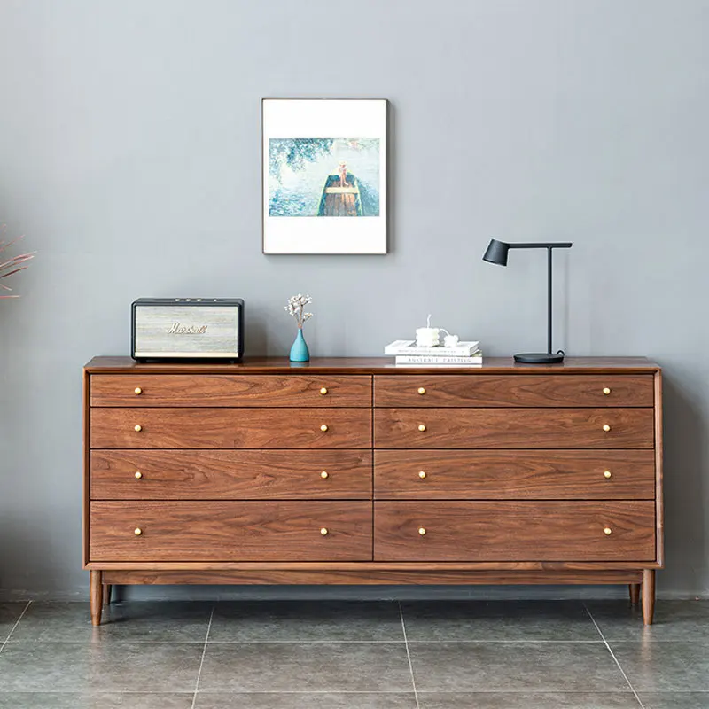 

Customizable North American Black Walnut Bedroom Storage Simple Modern Living Room Drawer Locker