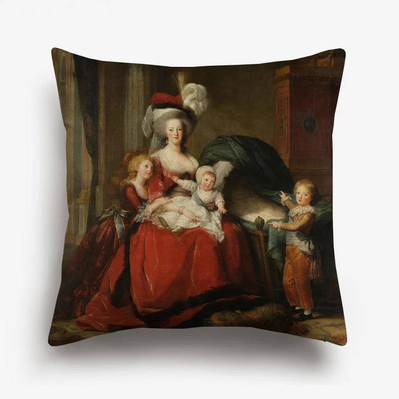 European Royal Court Woman Lady Portrait Painting Cushion Cover Decorative Pillows For Sofa Home Decoration 45X45cm view 5