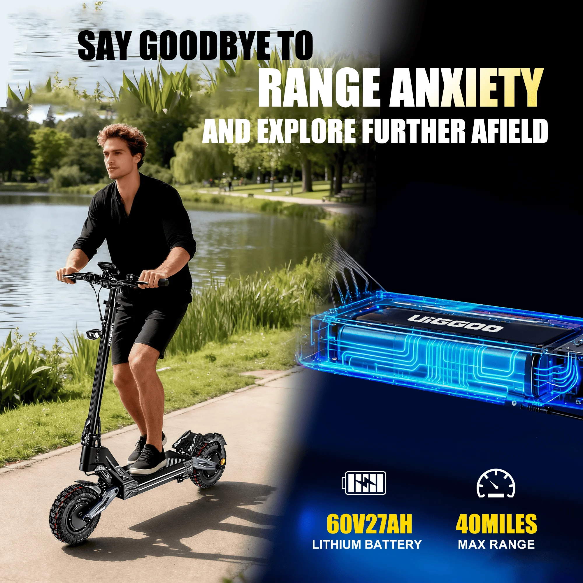 EOEOTWO K2MAX سكوتر كهربائي 45Mph 4000W الذروة محرك مزدوج 40Mile المدى EScooter الكبار المزدوج تعليق شحن سريع سكوتر #3