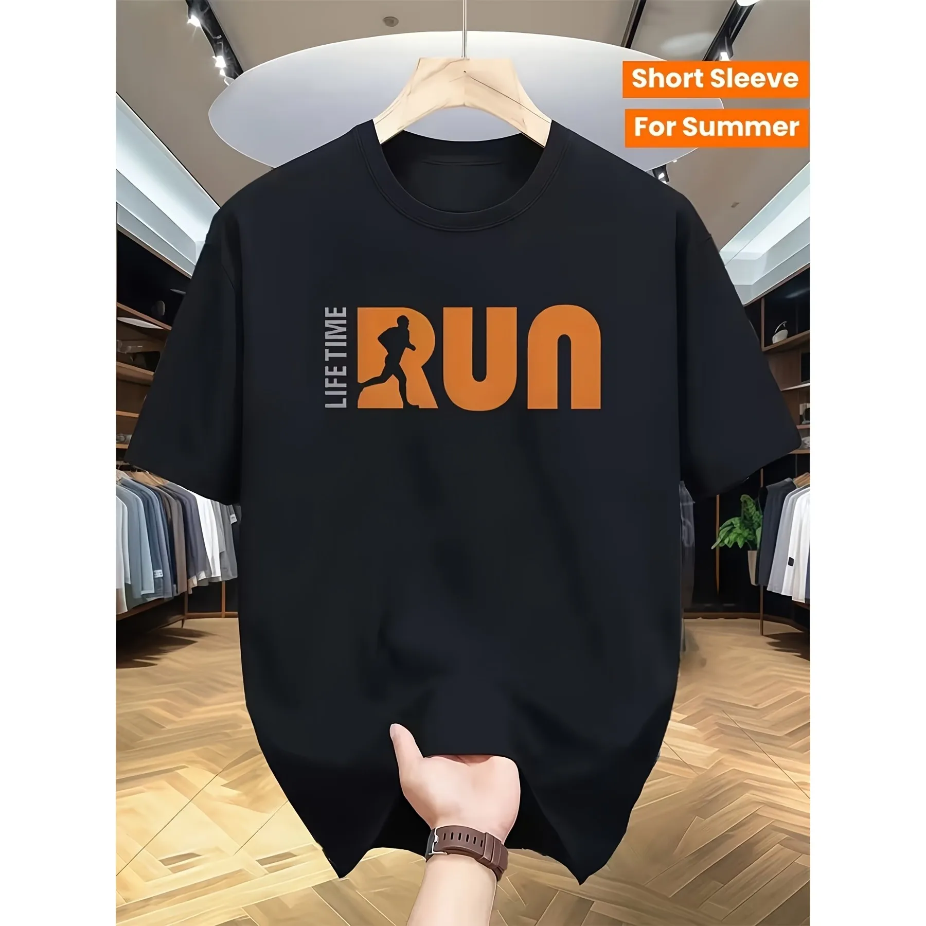 Men'S Clothing New Arrivals Include Casual Short-Sleeve T-Shirts Made of Smooth Suitable for Summer Outdoor Activities