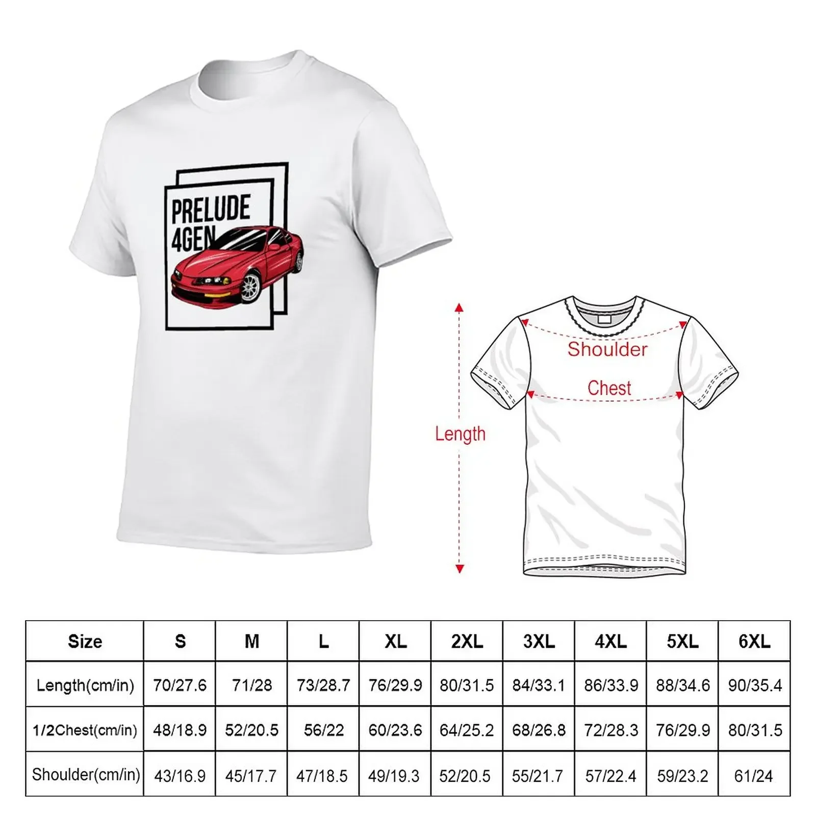 New Prelude 4gen print japanese car T-Shirt shirts graphic tee street wear tops mens t shirts