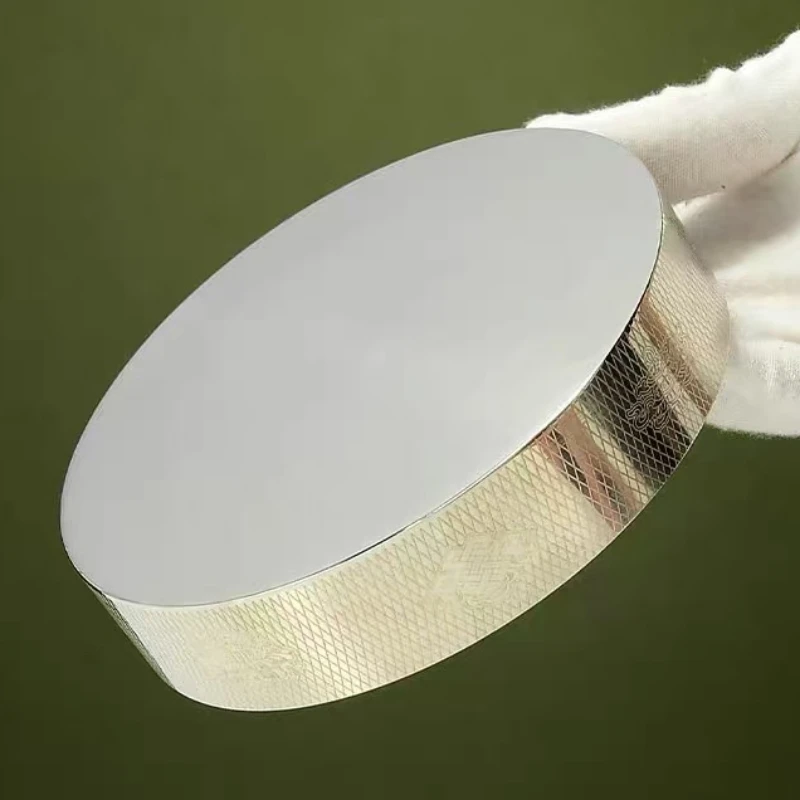 

White Brass Mandala Tray,Tibetan Esoteric Buddhist Ritual Utensil,Seamless Altars Plate for Mandala Base,Buddhist Religious Item