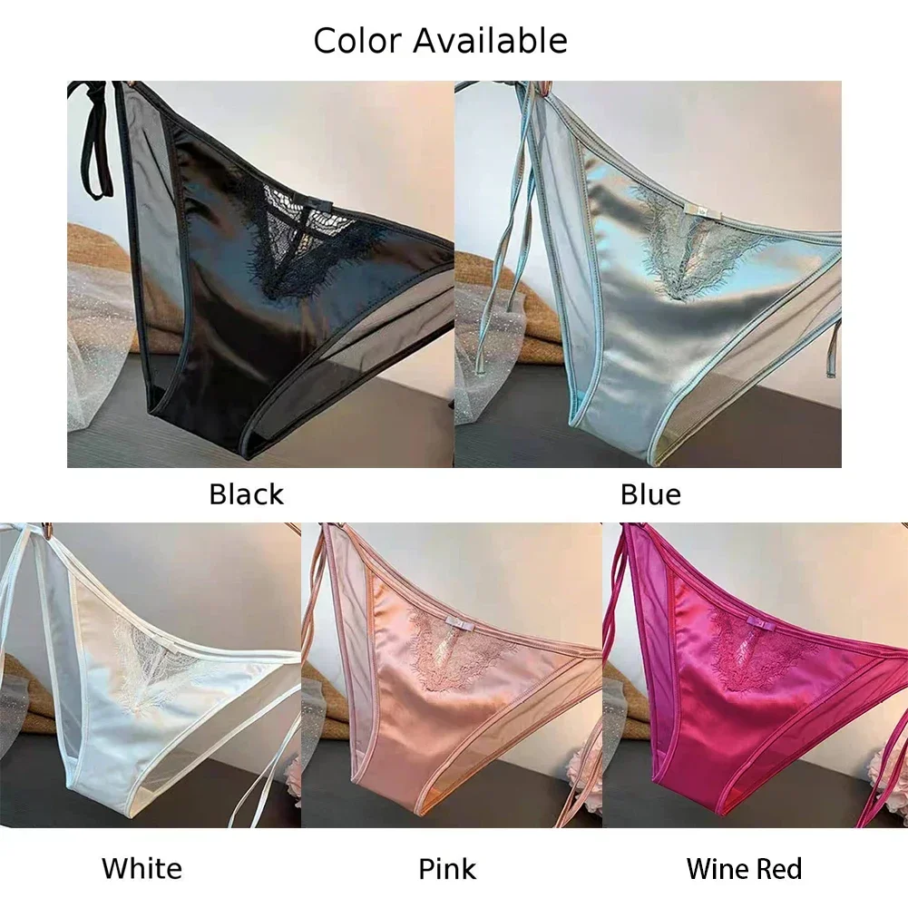 Women Smooth Briefs Glossy Underwear Silk-like Underpants Sexy Ladies Soft Imitation Silk Satin Knickers Seamless Panties