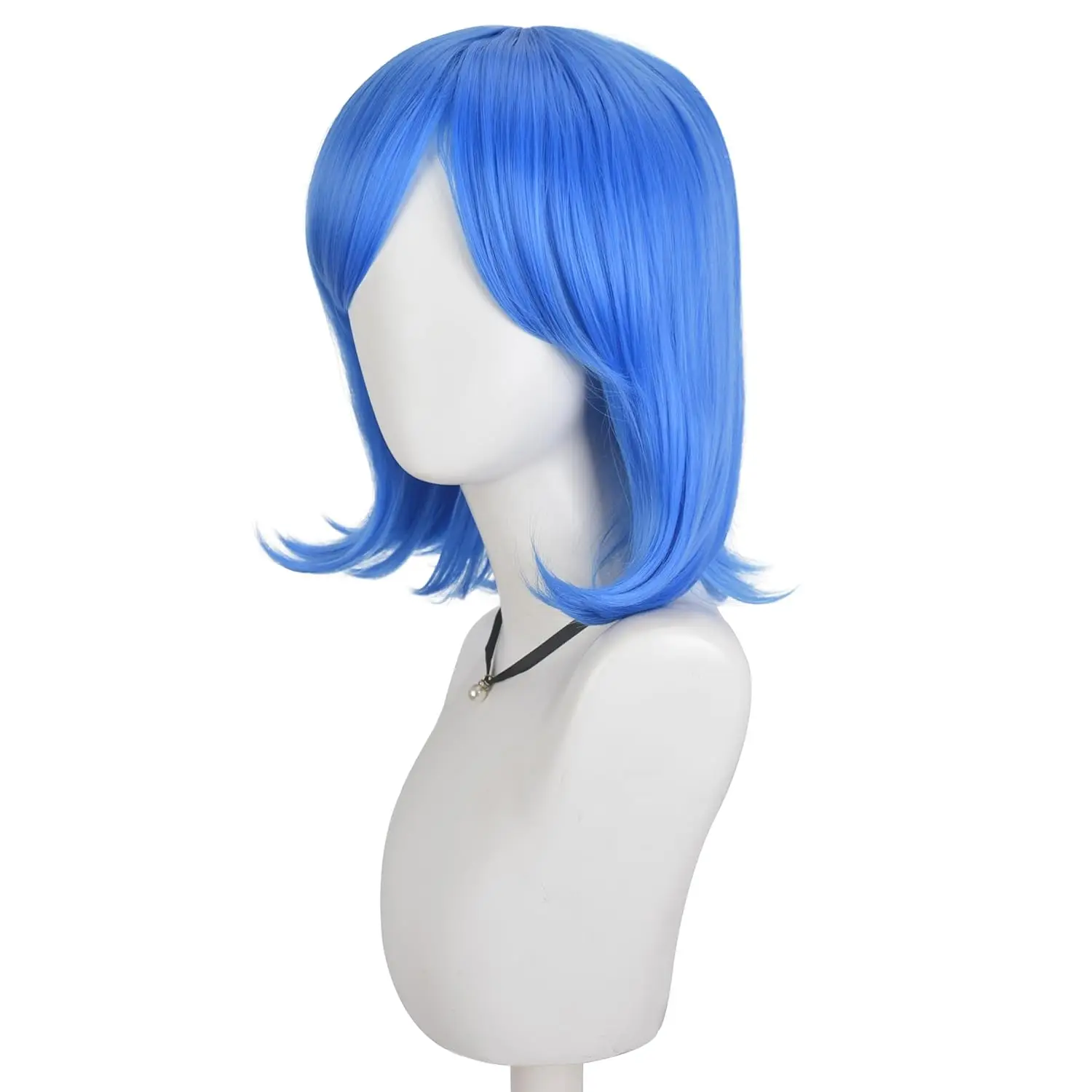 شعر مستعار اصطناعي تأثيري مع الانجارات للنساء والفتيات ، شعر مستعار بوب أزرق ، مقاوم للحرارة ، زي حفلات