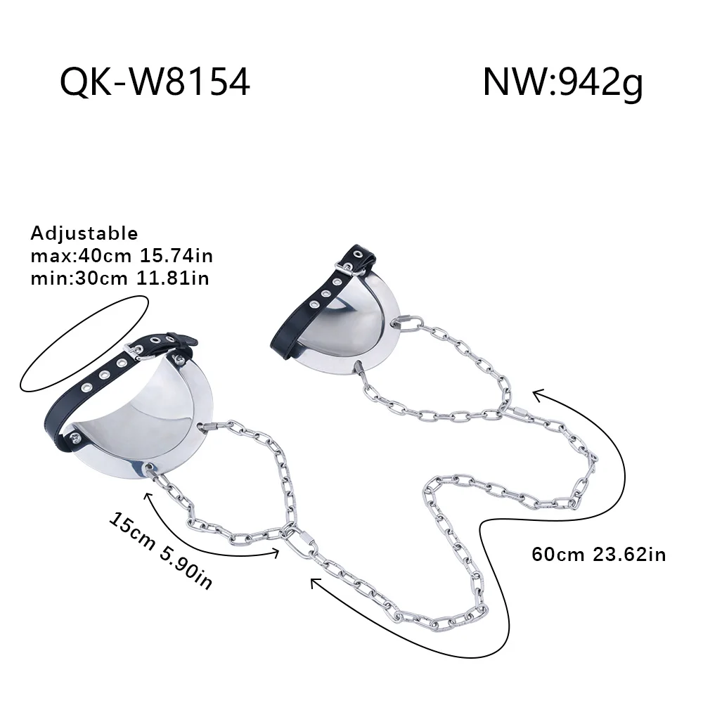 GBAR الفولاذ المقاوم للصدأ جهاز ضبط النفس الصدر يمكن ارتداؤها حزام عبودية الثدي BDSM يمزح الجنس لعب للنساء الكبار اللعب الملحقات #2
