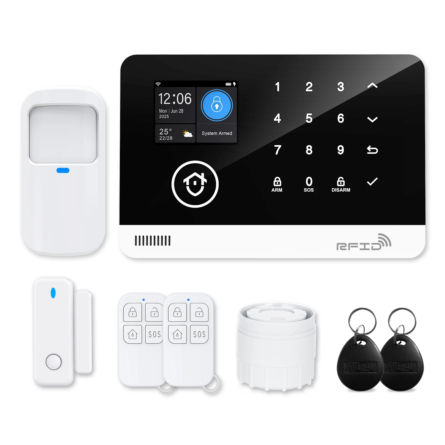 TUGARD Smartes WLAN-Diebstahlschutz-Set 2G GSM 4G Kompatibel mit Tuya Smart Life Kabellose Alarmanlage für Haus und Geschäft Fernüberwachung per Handy Öffnungserkennungssensoren Komplikationsfreie