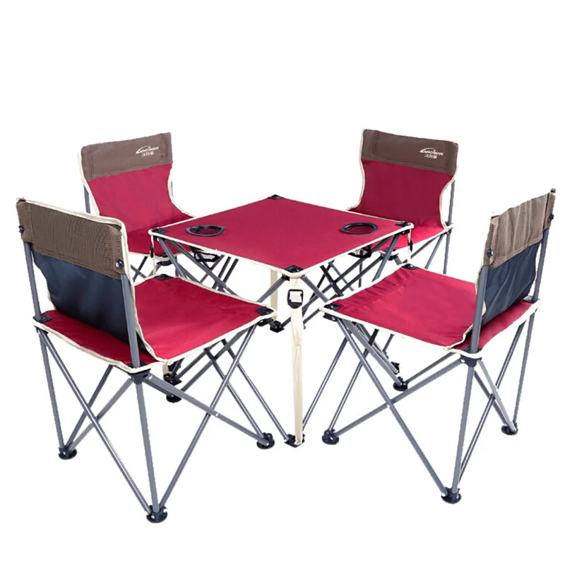 

Folding Camping Chair Table Set Outdoor Portable Self-driving Tour Camping Simple Picnic Table And Chairs Set Travel Furniture