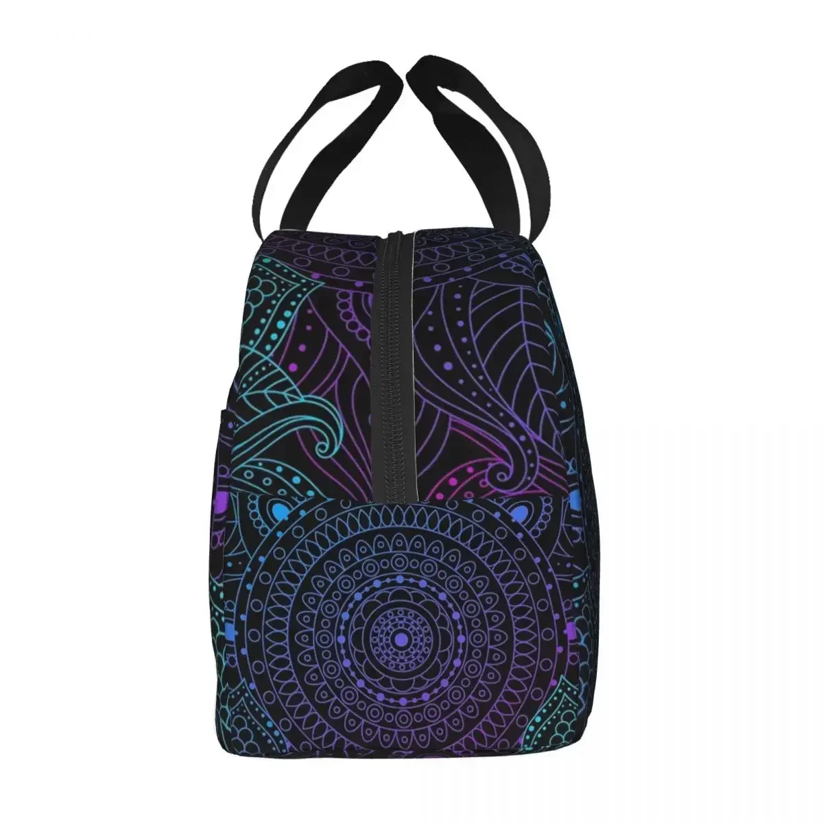 Lunchtassen voor dames Kinderen Jungle Night Mandala Thermische koeler Waterdichte school Boheemse Boho Canvas Tote Voedselopbergzakken