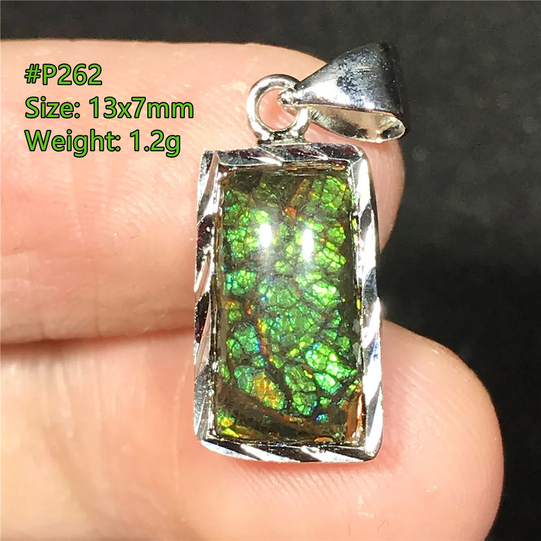 Natural Ammonite Ammolite Pendant Jewelry For Women Man Healing Luck Gift Red Green Crystal Silver Beads Reiki Gemstone AAAAA