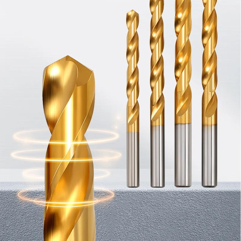 HSS Twist Drill Bits Set Titanium Coated Drill Bit 4.6-12mm Cobalt Step Twist Drill Bit for Metal Stainless Steel Iron