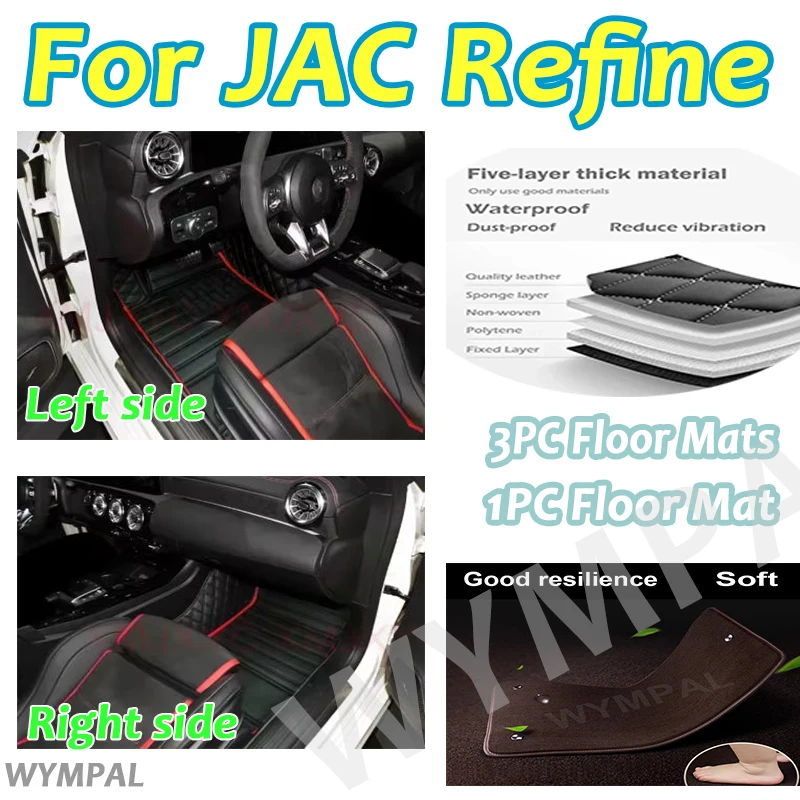 

Luxury Car Floor Mats For JAC Refine S7 SEi7 5-Seat 2017 2018 2019 Custom Auto Foot Pads Automobile Carpet Cover Interior mats