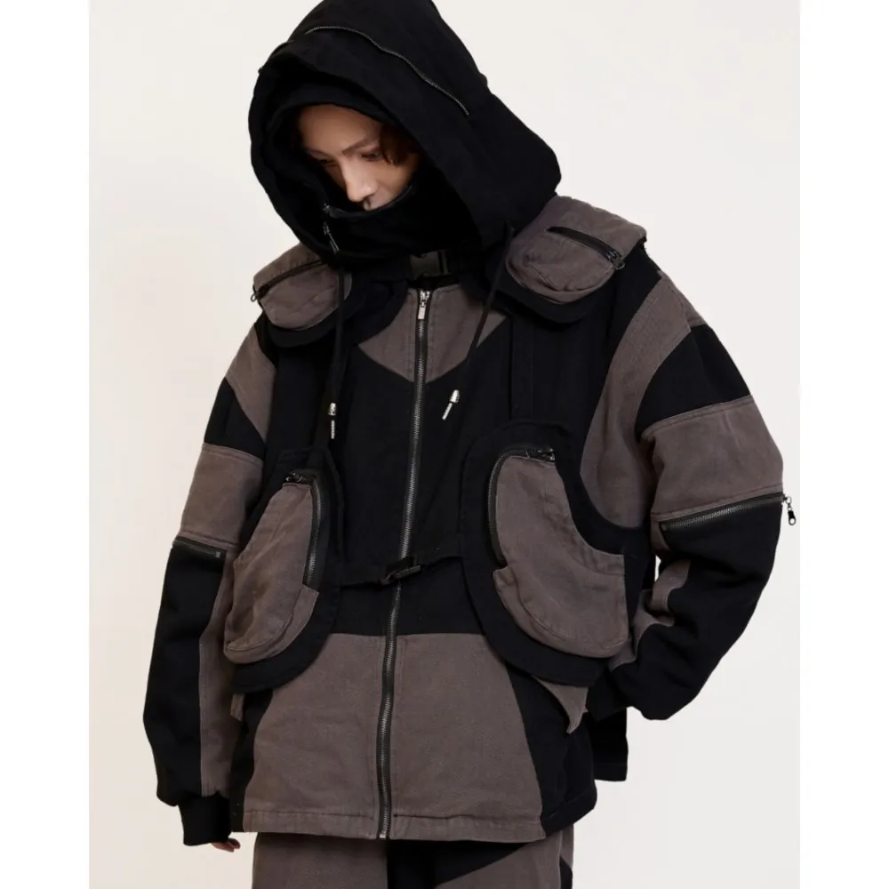 Designer Fashion Brand Men's Dark Avant Garde Style Wasteland Techwear Niche Jacket down